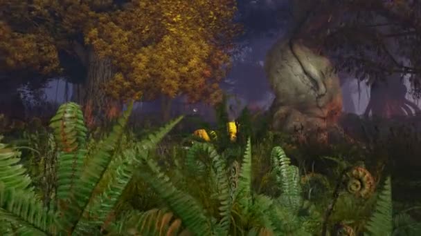 Citrouilles d'Halloween sous vieil arbre 