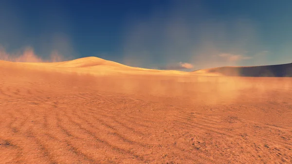 Coucher de soleil dans les dunes sablonneuses — Photo
