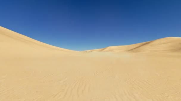 Movimiento a través del desierto hasta el oasis — Vídeo de stock