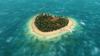 uçağı ele kalp şeklindeki ada 1