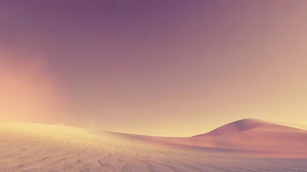 Abstract Fantastic Desert Landscape Sand Dunes Clear Cloudless Sky Dusk — стоковое фото