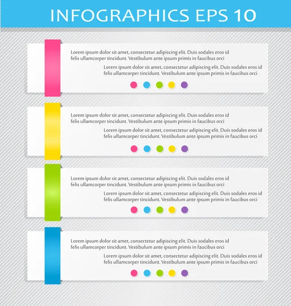 Modern infographics colorful design template with shadow — Stock Vector