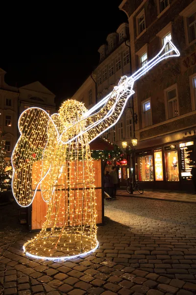 Ambiance de Noël sur la Place de la Vieille Ville, Prague, République Tchèque — Photo