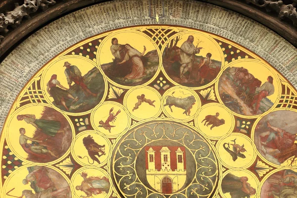 Orologio astronomico storico medievale a Praga sul Municipio Vecchio, Repubblica Ceca — Foto Stock