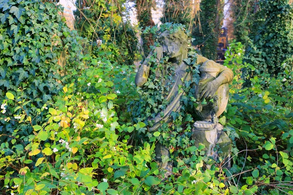 Scultura in pietra dell'uomo dal vecchio cimitero di Praga, Repubblica Ceca — Foto Stock