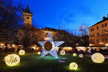Noel ruh old town square, Prag, Çek Cumhuriyeti