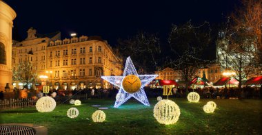 Noel ruh old town square, Prag, Çek Cumhuriyeti