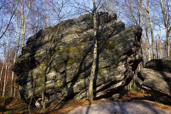 Hermoso Paisaje Otoñal Las Montañas Arenisca Norte Bohemia Tisa Rocks —  Fotos de Stock