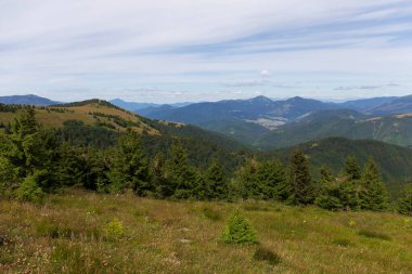 Summer Slovak Mountain Great Fatra, Velka Fatra, peaks Nova Hola (1361 m) and Zvolen (1403 m), views from them, Slovakia