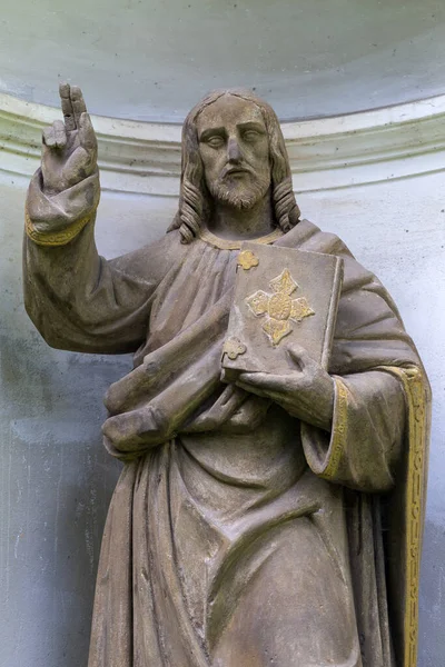 Statua Storica Sul Vecchio Cimitero Praga Repubblica Ceca — Foto Stock
