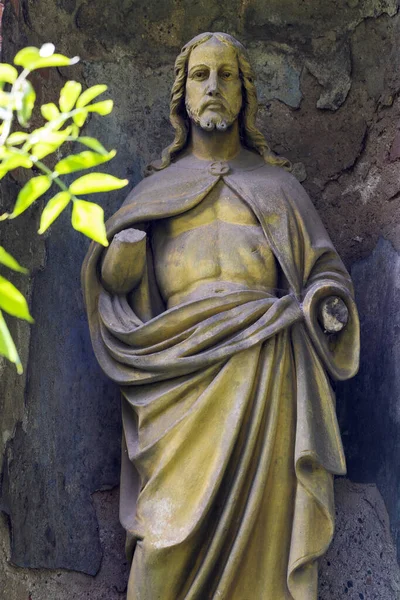 Estatua Histórica Sobre Antiguo Cementerio Praga República Checa — Foto de Stock