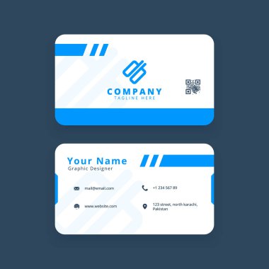 Yeni Çift Taraflı Modern İş Kartı Vektör Şablonu Tasarımı