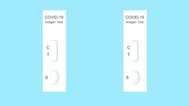 Video Isolated Atk Antigen Test Kit Covid Results Positive Detected — Stock Video