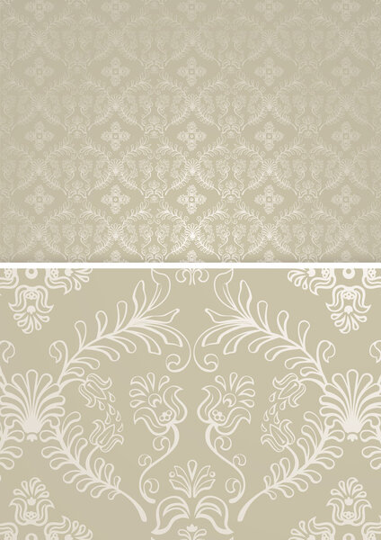 Damask seamless brule and gold pattern for design background, royal design element. Vector pattern Illustration
