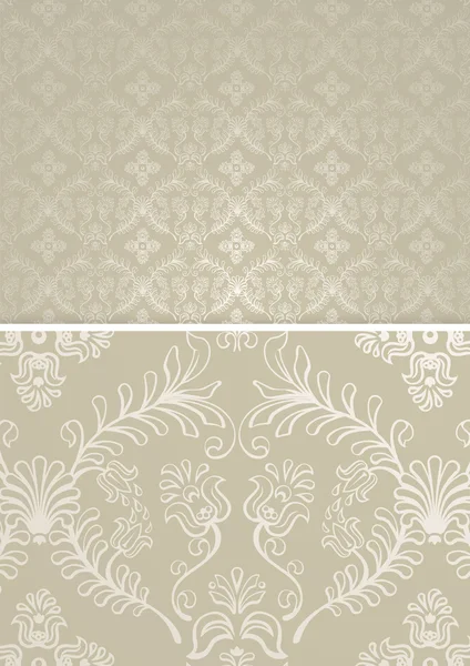 Damask seamless brule and gold pattern for design background, royal design element. Vector pattern Illustration — Stock Vector