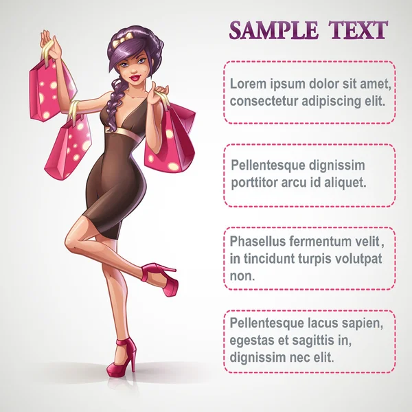 genç, güzel alışveriş kız çanta ile. mutlu ve smile
