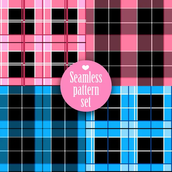 Black and white seamless texture with pink, blue. Fashion, bright, diagonal lines, checkered. Girls Monster party, gothic party, halloween.Swatches global colors. — Stock Vector