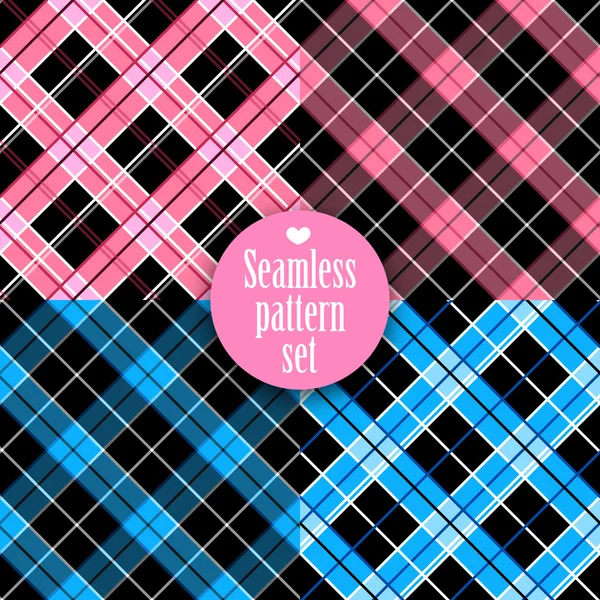 Black and white seamless texture with pink, blue. Fashion, bright, diagonal lines, checkered. Girls Monster party, gothic party, halloween.Swatches global colors. Royalty Free Stock Illustrations