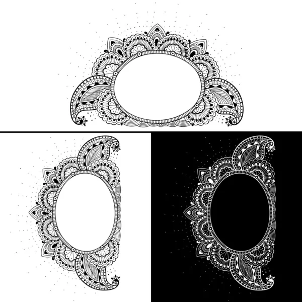 Vector framedesign floral element ornament. Monochrome color — Stock Vector