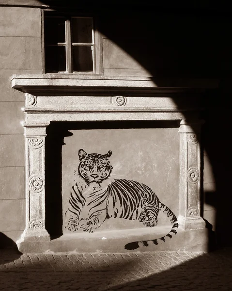 Schaduwen op de muur — Stockfoto