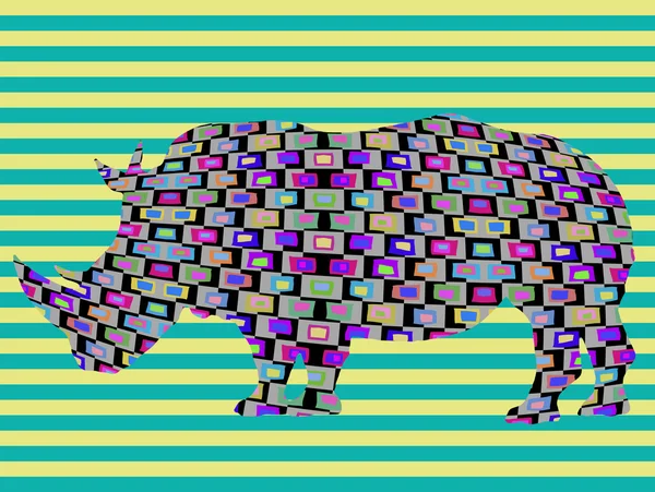 Nashorn im Retro-Hintergrund — Stockfoto