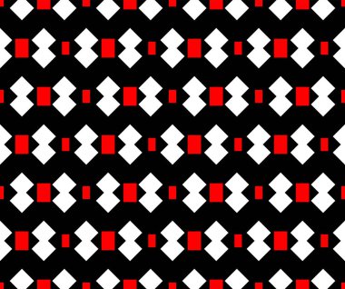 Japon Kırmızı Siyah Geometrik Motif Vektörü Kusursuz Desen