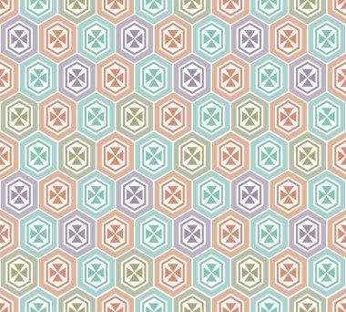 Japon Geometrik Çiçek Altıgen Vektörü Kusursuz Desen