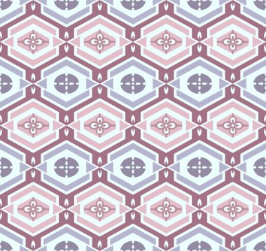 Japon Şirin Çiçeği Elmas Altıgen Vektörü Kusursuz Desen