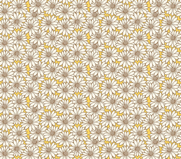 Japanese Chrysanthemum Flower Vector Seamless Pattern