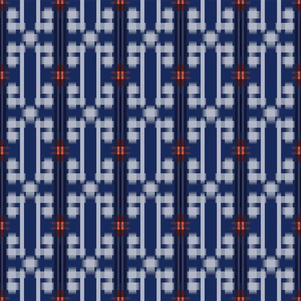 Patrón Sin Costura Azul Japonés Bordado Cuadros Vector — Archivo Imágenes Vectoriales