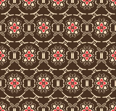 Japon Çiçek Yaprağı Mozaik Vektörü Kusursuz Desen