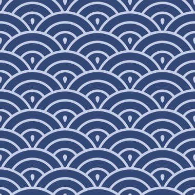 Japon Çember Dalga Vektörü Kusursuz Desen