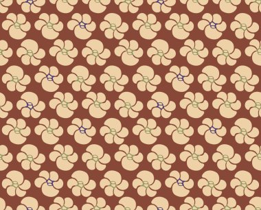 Japon Şirin Yuvarlak Çiçek Vektörü Kusursuz Desen