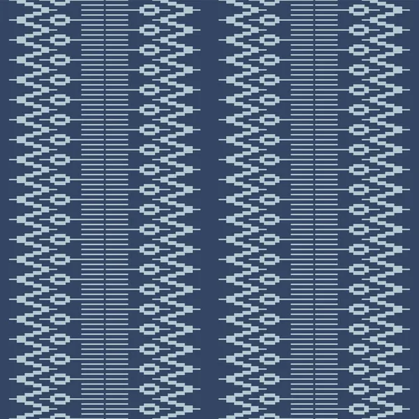 Japanese Tribal Embroidery Zigzag Vector Seamless Pattern — 스톡 벡터