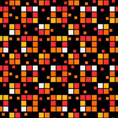 Japon Kare Piksel Vektörü Kusursuz Desen