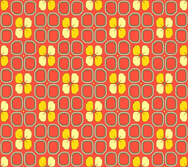 Patrón Sin Costura Mosaico Flor Redonda Japonesa — Vector de stock