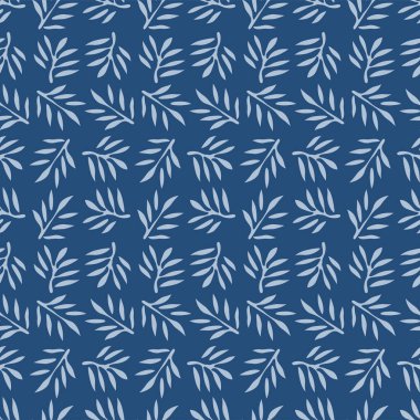 Japon Tropikal Palmiye Yaprağı Vektörü Kusursuz Desen