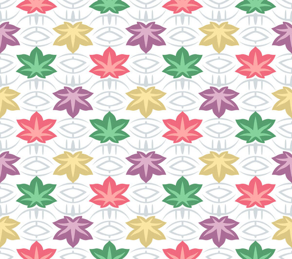 Японский векторный вектор цветных кленовых листьев