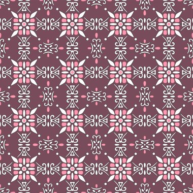 Japon Çiçeği Elmas Motif Vektörü Kusursuz Desen