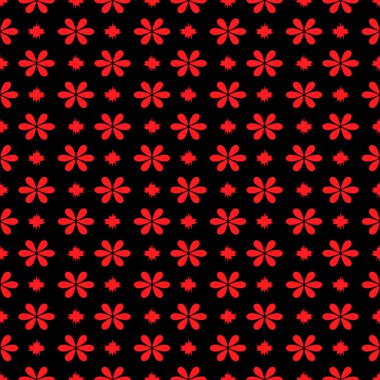 Japanese Round Cute Flower Vector Seamless Pattern
