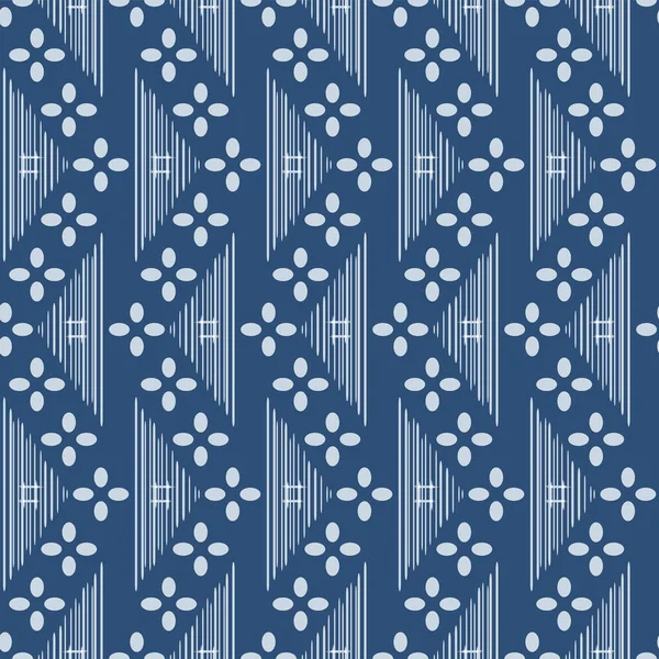 日本のジグザグクロス形状フラワーベクターシームレスパターン — ストックベクタ