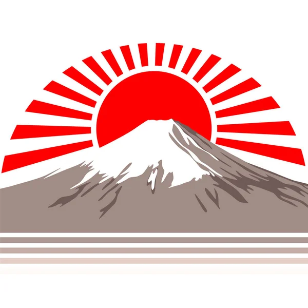Japonská Hora Fuji Kruh Slunce — Stockový vektor