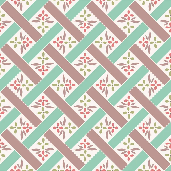 Japanisches Blumenmotiv Zickzack Diamant Vector Seamless Pattern — Stockvektor