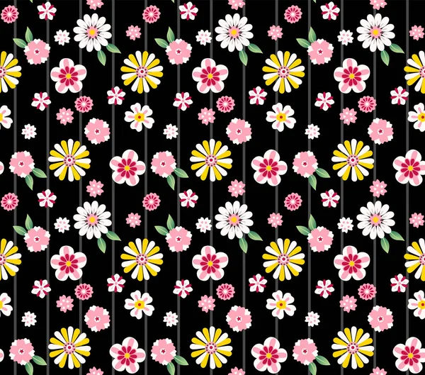 Japanese Sweet Flower Stripe Vector — стоковий вектор