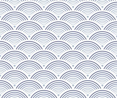 Japon Çember Dalga Çizgisi Vektörü Kusursuz Desen