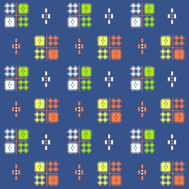 Japon Haç Şekli Motif Vektörü Kusursuz Desen