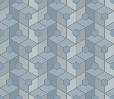 Japon Gri Küp Vektörü Kusursuz Desen