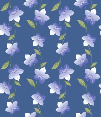 Japon Çiçeği Kıvrımlı Vine Vektörü Kusursuz Desen