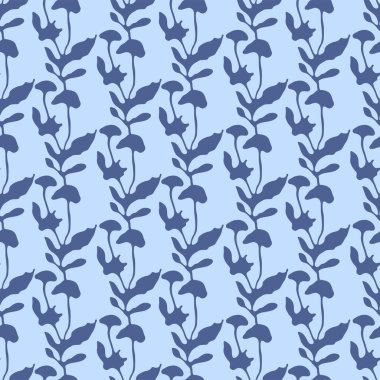 Japanese Leaf Branch Vine Vector Seamless Pattern