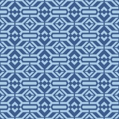 Japanese Hexagon Net Mosaic Vector Seamless Pattern